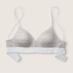 PINK Victoria’s Secret Gray Wear Everywhere Wireless Push Up Bra Size 34DD